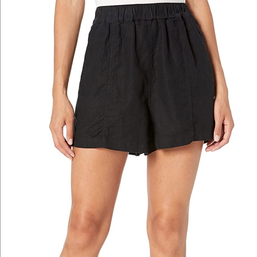 BRAND NEW Madewell Black Linen pull on Shorts -Size M